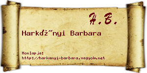 Harkányi Barbara névjegykártya